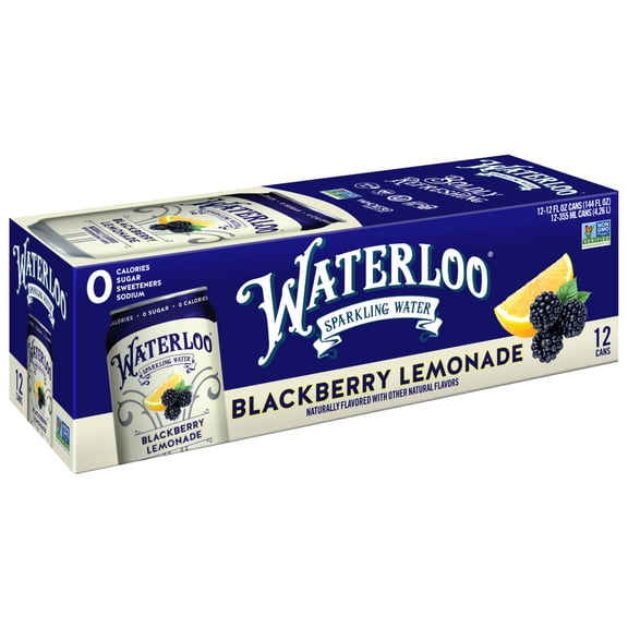 Waterloo Sparkling Water, Blackberry Lemonade, 12 fl oz, 12 Pack Cans