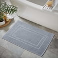 thumbnail image 3 of Feather and Stitch New York Modern Solid Print Grey 100% Premium Ring-Spun Long-Staple Cotton Bath Mats, 30" x 21", Fade Resistant (2 Count), 3 of 4