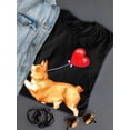 thumbnail image 3 of Welsh Corgi W Heart Balloon T-Shirt Women -Image by Shutterstock, Female Large, 3 of 4