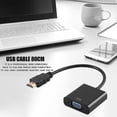thumbnail image 2 of Compatible con HDMI macho a Vga Rgb hembra compatible con HDMI a Vga Adaptador convertidor de vídeo 1080p Compatible con Pc negro macho-hembra, 2 of 2