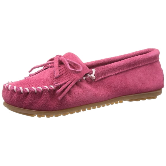 Minnetonka Women's Kilty Suede Hardsole Moccasins, Pink, 11 M US