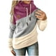 thumbnail image 1 of Sudaderas con capucha para mujer, suéter con cuello vuelto, informal, de manga larga, color block, sudaderas con capucha, suéteres, tops de otoño Adepaton WRMH-1664-31, 1 of 5