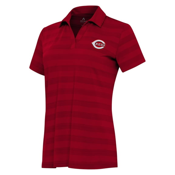 Women's Antigua Red Cincinnati Reds Patch Tunnel Polo