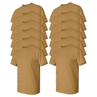 Gildan Mens Heavy Cotton T-Shirt

, L, Old Gold (Pack of 12) 12 Old Gold