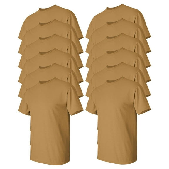 Gildan Mens Heavy Cotton T-Shirt

, L, Old Gold (Pack of 12) 12 Old Gold