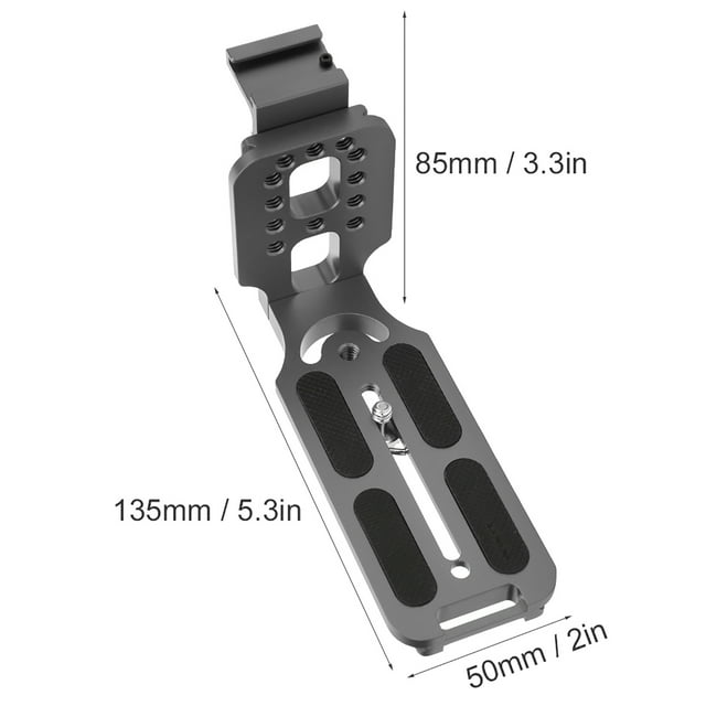 Akozon Camera L Bracket Universal Metal L-shape Quick Release Plate With Hot Shoe Mount For Hydraulic Ballhead SLR Camera Adjustable Photography Accessories