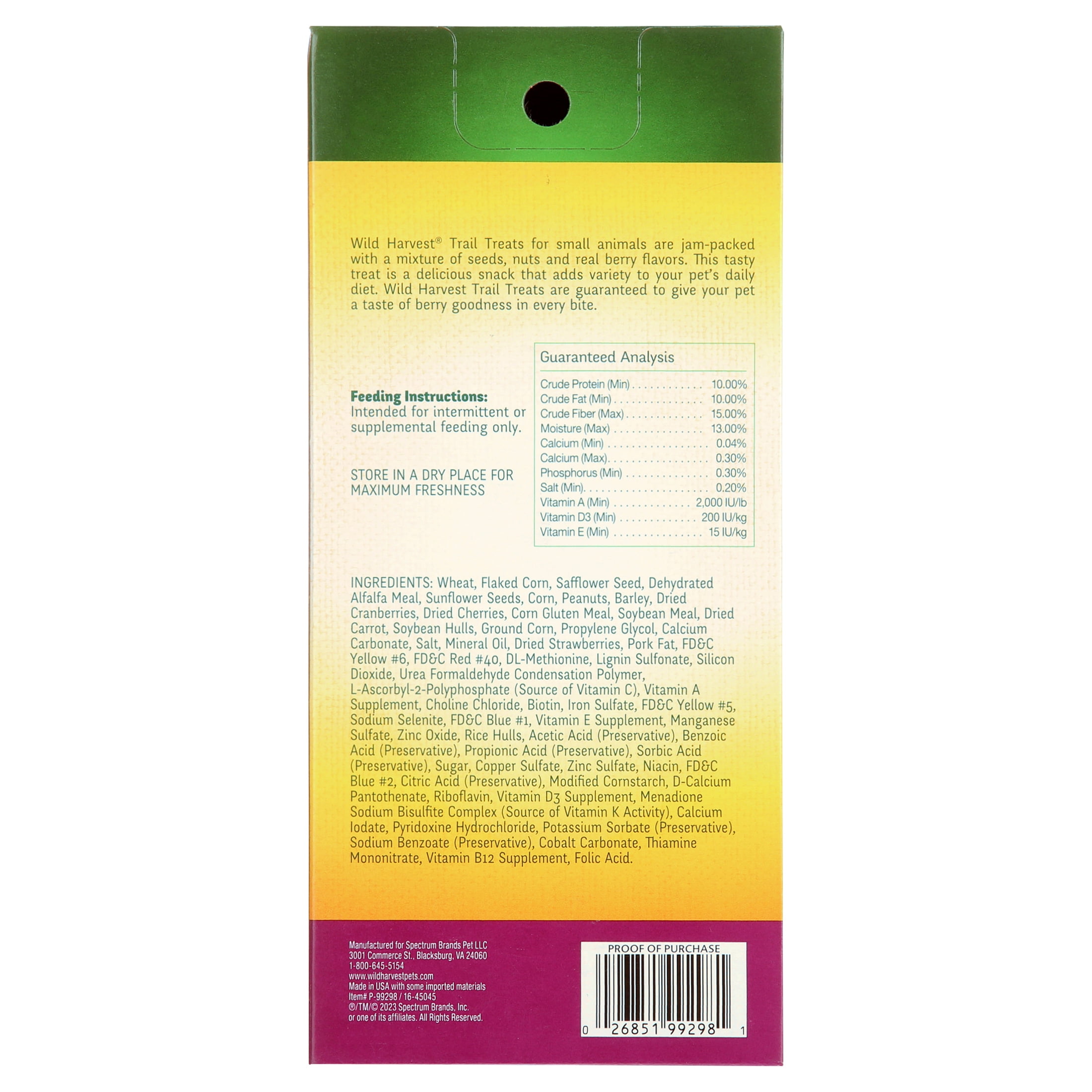 Wild Harvest Trail Treats for Guinea Pigs, Hamsters, Gerbils &Adult Rabbits