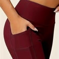thumbnail image 3 of Leggings with Pockets for Women High Waisted Tummy Control Workout Hip Lift Yoga Pants Activewear Soft Stretchy Athletic Casual Yoga Pants, 3 of 5