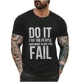 thumbnail image 2 of Honeeladyy Men's T-shirt Tops Adult Gift Street Style Sleeveless Summer Beach Funny Graphic Racerback Sayings Letter Print Blouse men short sleeve t shirt Loose, 2 of 8
