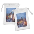 thumbnail image 1 of Polish Fabric Pouch Set of 2, Old Town of Warsaw in the Evening Crowded in the Square Center Cityscape Rush Hour, Drawstring Bag for Toiletries Masks and Favors, 9" x 6", Multicolor, by Ambesonne, 1 of 2