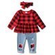 thumbnail image 1 of Conjunto de manga larga con estampado floral navideño CARETOO para niñas, 1 of 5