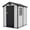 Grayish white + black, variant on Spacious Outdoor Storage Outdoor Storage with Floor – 4x6 FT Heavy-Duty Plastic Resin – Window, Lockable Door & Sloped Roof – Waterproof Patio & Backyard Organizer for Lawn Mower, Bike, Tools
