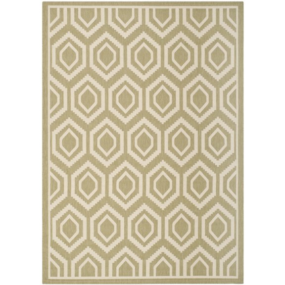 Safavieh Courtyard Amelia Geometric Indoor/Outdoor Area Rug, 5'3" x 7'7", Green/Beige