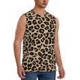 thumbnail image 2 of Uemuo Leopard Print-1 Pattern Men's Sleeveless T-Shirt,Muscle Athletic Tank Top, Moisture-wicking Quick-dry Breathable Classic Tee Top for Gym Run Outdoor Sports-Large, 2 of 8