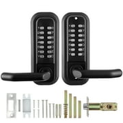 KFFKFF Mechanical Keyless Entry Door Lock with Handle, Water-proof Zinc Alloy, Double-sided Embedded Outdoor Gate Door Locks Set, Code Door Locks with 14 Digit Keypad, Waterproof Digital