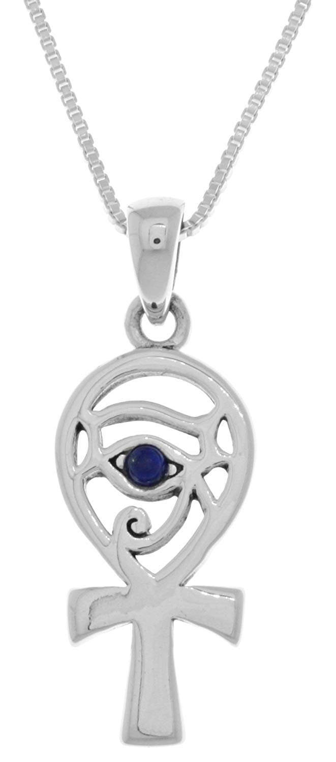 Eye of Horus Sterling Silver & Gold Pendant by Peter Stone Unique Fine Jewelry