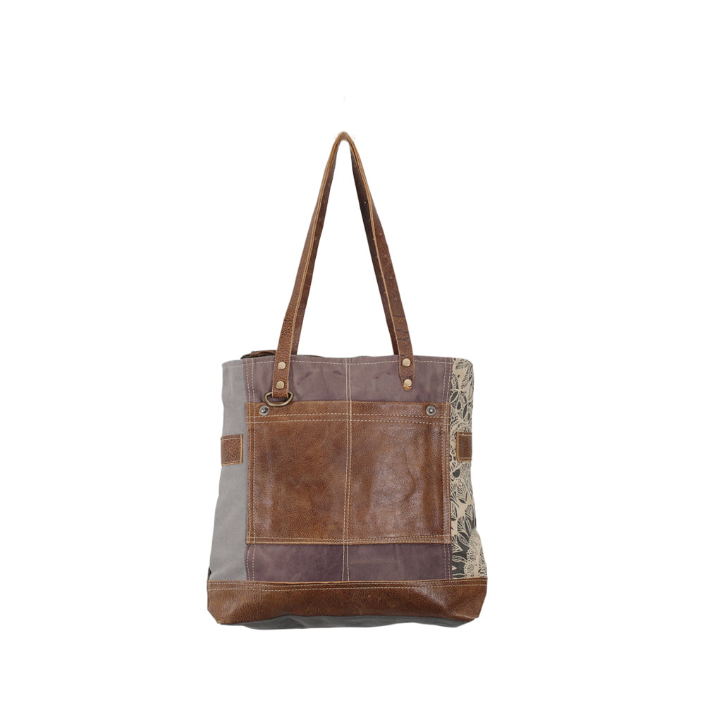 Myra Bag Haute Couture Upcycled Denim & Canvas Wristlet Bag S-1018