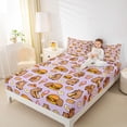 thumbnail image 4 of Homewish Girly Purple Cartoon Twin Sheet Sets for Kids, Cute Capibara Lover Twin Fitted Sheet, Kawaii Animal Lover Flat Sheet, Lightweight Room Decor, 3pcs, 4 of 7