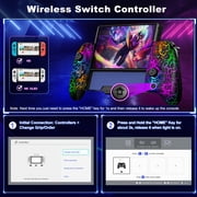Beboncool Switch Controller Grip, Ergonomic Handheld Controller with Hall Effect Joysticks, RGB Lighting & Programmable Buttons, Compatible with Nintendo Switch/Switch OLED