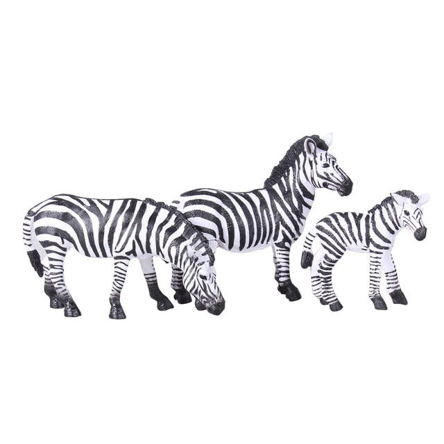 1 Set Zebra Family Model Simulation Wildlife Realistic Animal Figure Toy for Kids
