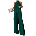thumbnail image 2 of Women's 2 Piece Sets Asymmetric Sleeveless Crew Neck Tops and Wide Leg Palazzo Pants Beach Vacation Outfits, XL, 2 of 6
