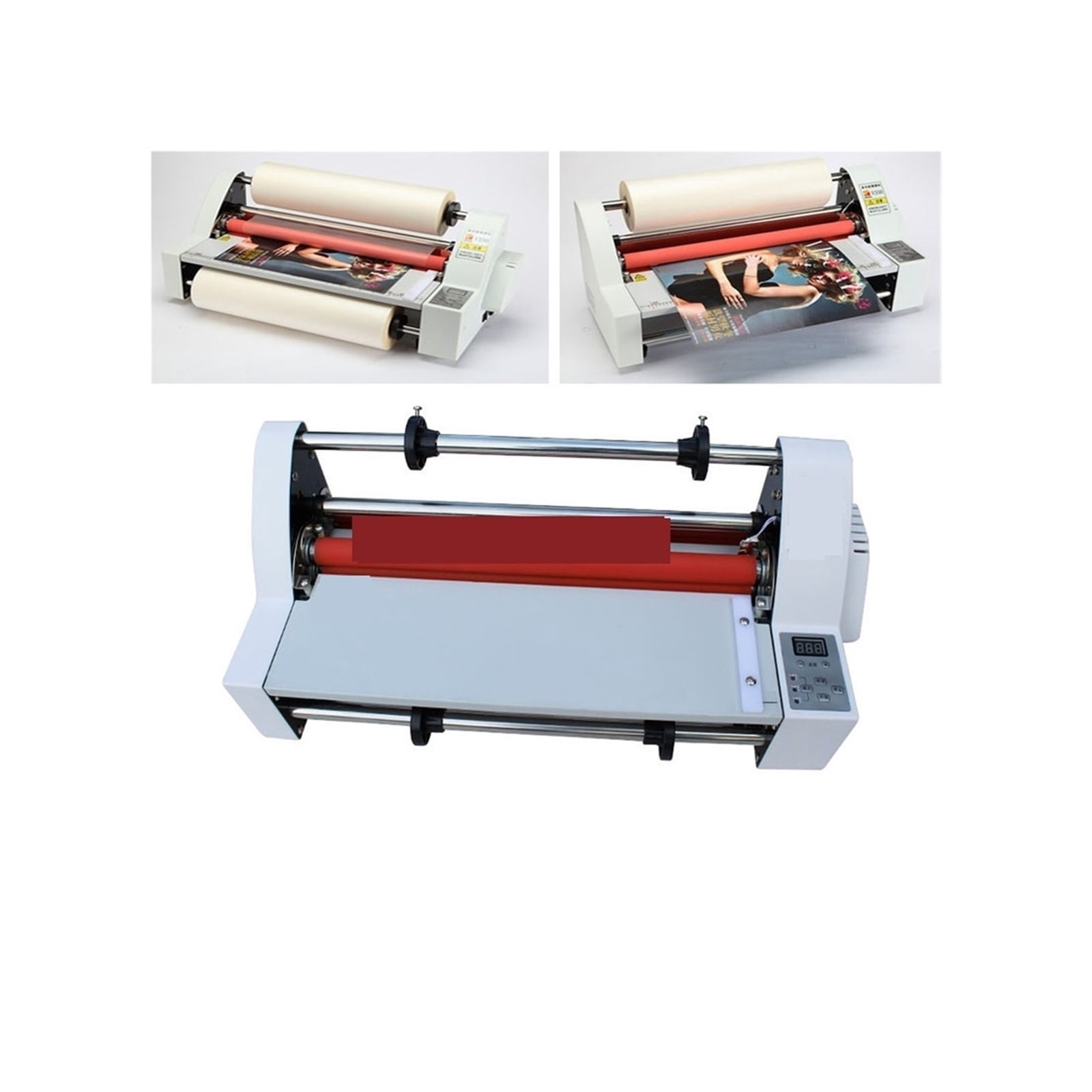 V350 Cold And Hot Laminator Four Rollers Hot Roll Laminating Machine Electronic Temperature Control Speed Adjustable