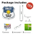 thumbnail image 3 of Smile You're On Camera Shield Sign Smile You're On Camera (10 Pack) 12 inch X 12 inch Shield Shaped Rust-Free Aluminum Metal Signs with Aluminum Mounting Stakes Weather Resistant for, 3 of 8