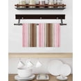 thumbnail image 3 of Pink Wood Grain Kitchen Dish Towels for Drying Dishes Set of 4, Brown Vintage Mottled Country Stripes Waffle Weave Microfiber Hand Tea Bathroom Towels Quick Dry & Absorbent Towel 15.7x23.6, 3 of 7