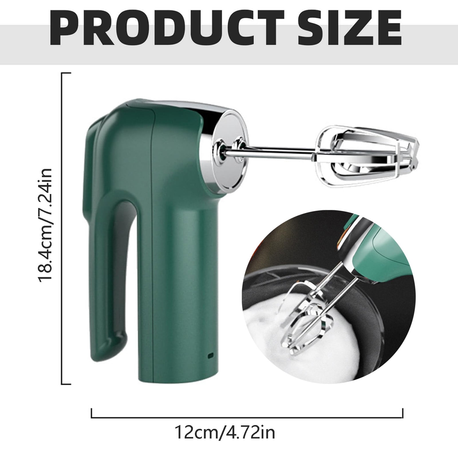 Blender for Soup,3 Speed Hand Mixer Traditional USB Charging Beater For Egg Coffee & Green