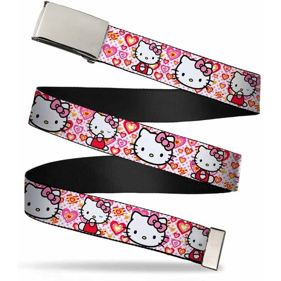 Buckle-Down Ceinture Web Hello Kitty, Valentines Jour 1, 1,25 Large - Convient jusqu'à 42 Taille de Pantalon