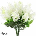 thumbnail image 1 of Flores artificiales de simulación, decoración floral, centro de mesa para el hogar, boda, flor falsa, blanco 5 cabezas 4 piezas kenally HA9057-02B, 1 of 6