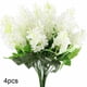 thumbnail image 1 of Ramo de flores artificiales Jumpingount decoración floral centro de mesa 5 cabezas 4 piezas blanco, 1 of 6