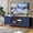 Blue, variant on CBJCBJ 66" TV up to 75" Stand for Living Room, Entertainment Center with Glass Storage Cabinet,Black