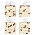 thumbnail image 2 of Sikiie Heart Dachshund Leather Tissue Box Cover Square, tissue box holder, Tissue Box with Bottom Belt-5.2”x5.2”x5.2”, 2 of 7