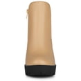 thumbnail image 3 of Unique Bargains Women's Chunky High Heel Platform Zip Chelsea Boots, 3 of 6