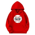 thumbnail image 4 of Spazoro Girls Hooded Sweatshirts, Fashion Soft & Comfy Love Print Long Sleeve Fall Winter Tops for Girls Red Size 4 T, 4 of 4