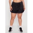 thumbnail image 3 of Women's Plus Size Acid Wash Ruffle Trim Shorts, 3 of 4