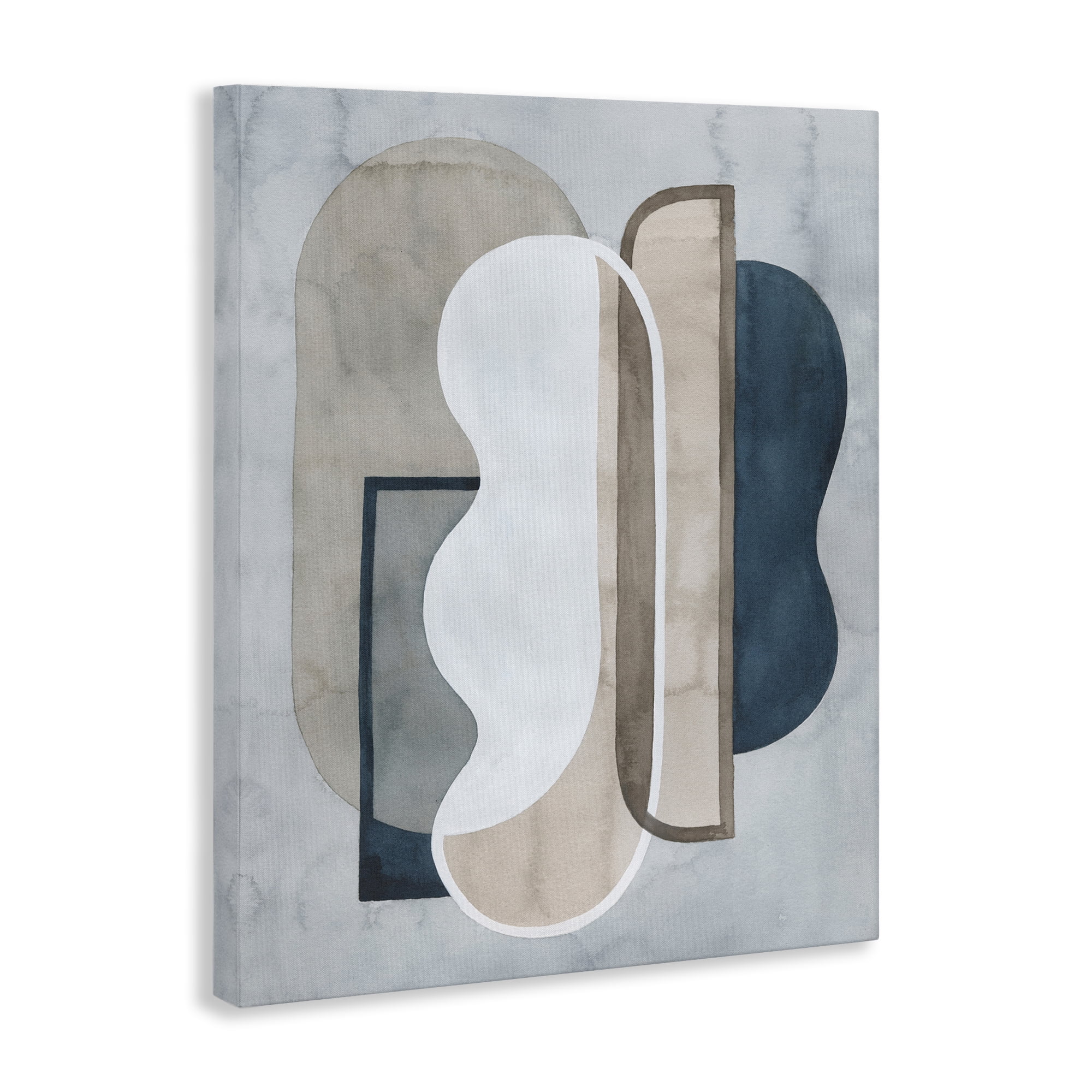 Stupell Industries Layered Wavy Shapes Abstract Painting Wrapped Canvas Art Print Wall Art, 36 x 48