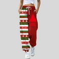 thumbnail image 2 of Women's Christmas Santa Pants Casual Holiday Pants Festive Comfortable Soft Elastic Waist Relaxed Fit, 2 of 2