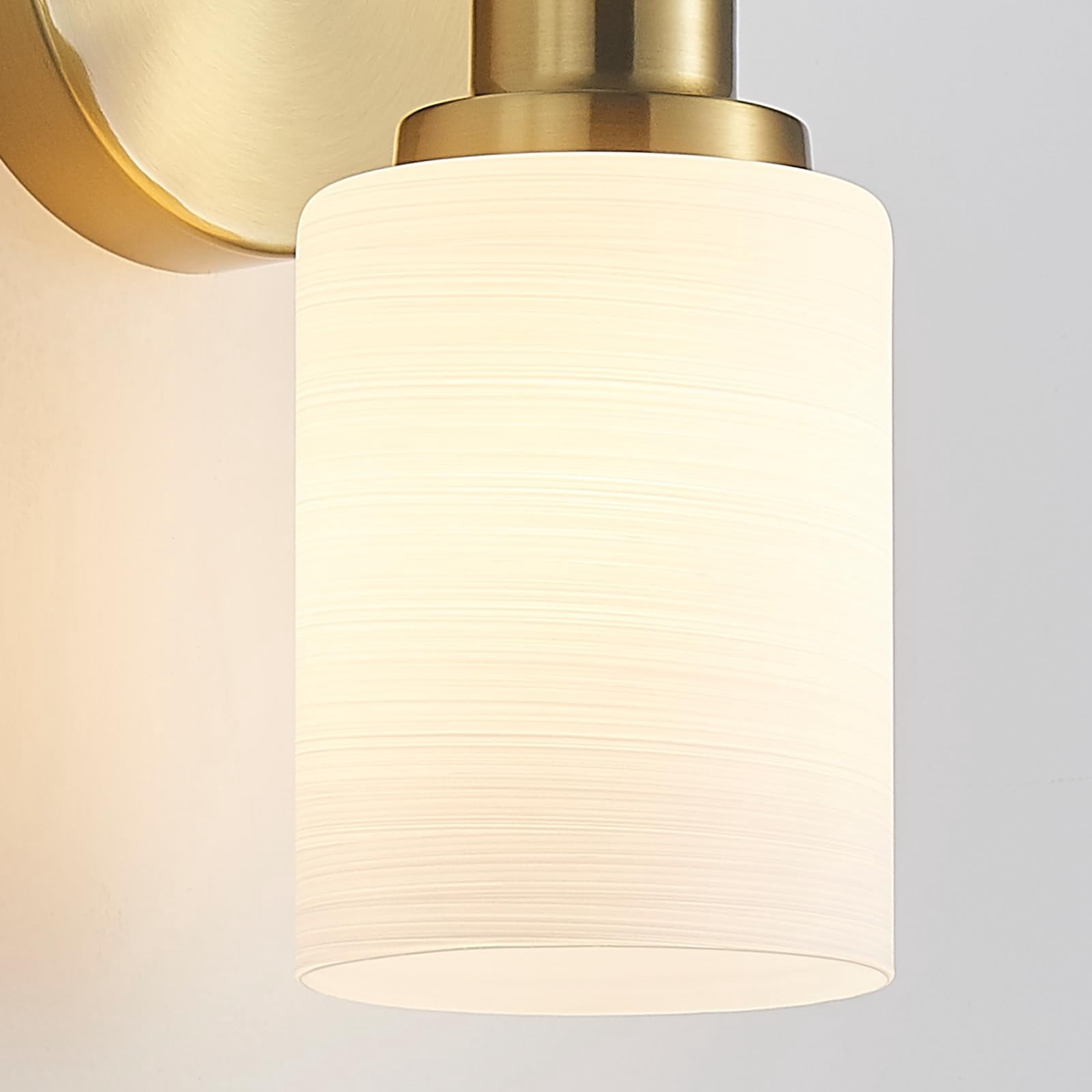 3-light Bathroom Light Fixtures  Vanity Lights For Mirror With Textured Milky White Glass Shade Modern Kitchen Wall Sconce - E26 Base Brushed Gold
