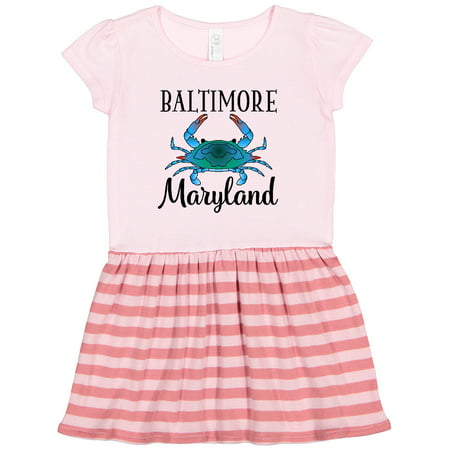 

Inktastic Baltimore Maryland Vacation Blue Crab Gift Toddler Girl Dress