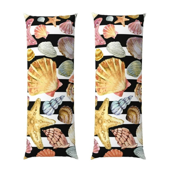 Balery Sea Shell Funda Protectora para Almohada Corporal de Algodón Hipoalergénico con Cierre(55 x 21 pulgadas), Almohadas No Incluidas