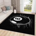 thumbnail image 1 of 8 Ball Rug Large - Billiards Rug, 3x5 Rug, Pool Table Area Rug, Black and White Game Washable Non Slip Rugs, Retro Billiard Ball Carpet - Home Decor, Billiards Gifts for Men, 1 of 7