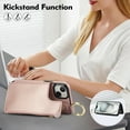 thumbnail image 5 of Wallet Case for iPhone 14 with Shoulder Strap & RFID Blocking Card Slots Holder Kickstand & Finger Ring, Magnetic Flip Folio Zipper Purse Case, PU Leather Cover Handbag, Rosegold, 5 of 8