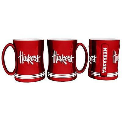 - Nebraska Cornhuskers Coffee Mug - 14oz Sculpted Relief - Huskers