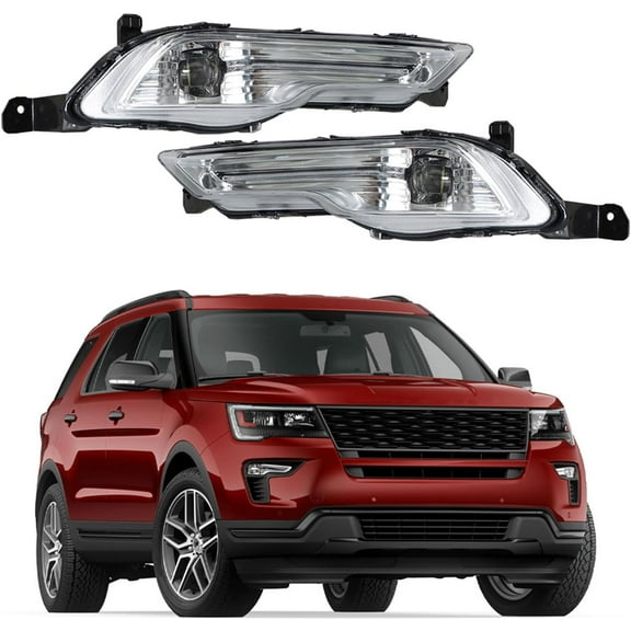 SEBLAFF 2Pcs Fog Lights Replacement 2017 2018 Ford Explorer Fusion Clear Lens Left Right Side (Passenger & Driver Side)