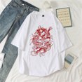 thumbnail image 5 of Camiseta Harajuku Y2K para mujer, Tops de calle Harajuku, dragón gótico, ropa de manga corta con estampado de mito, Camiseta holgada de talla grande, 5 of 5