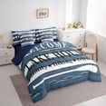 thumbnail image 3 of Homewish Blue White Lodge Cabin Bedding Comforter Set 7-Piece, Enjoy Farm Life King Bedding Sets, Teens Kids Adult Men Reversible Bed Sheets, Luxury Bedroom Decor, 3 of 7