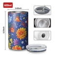 thumbnail image 4 of 20oz Coffee Tumblers Pioneer Flower Floral Print Pattern Stainless Steel Vacuum Insulated Travel Tumbler Coffee Cups Mug with Lid and Straw with Cleaning Brush for Cold & Hot Drinks, 4 of 5