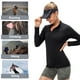 thumbnail image 3 of Camiseta deportiva de manga larga para mujer, polar, cálido, con cremallera en un cuarto Eccomum Blanco/Medio, 3 of 7